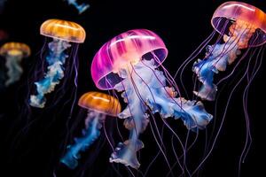 AI generated Captivating Jellyfish in Harmonious Waters. photo