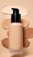 AI generated foundation makeup bottles mockup photo