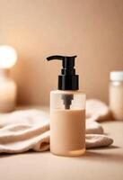 AI generated foundation makeup bottles mockup photo