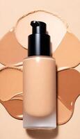 AI generated foundation makeup bottles mockup photo