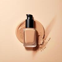 AI generated foundation makeup bottles mockup photo