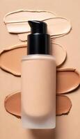 AI generated foundation makeup bottles mockup photo