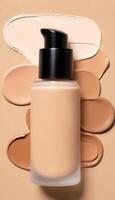 AI generated foundation makeup bottles mockup photo