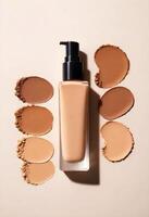 AI generated foundation makeup bottles mockup photo