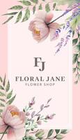 Watercolor Floral Business Card template
