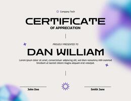 Blue Minimalist Certificate of Technology Company template