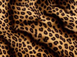 AI generated Leopard black and brown spotted print. Wavy texture, looks like plush material. photo