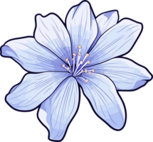 ai généré bleu regardé herbe fleur clipart conception illustration png