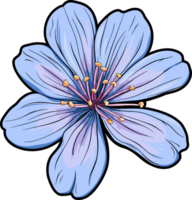 AI generated Blue eyed grass flower clipart design illustration png