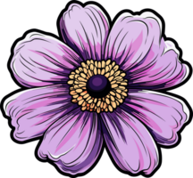 AI generated Anemone flower clipart design illustration png