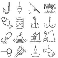 Fishing icon vector set. Fishing float illustration sign collection. Bait symbol or logo.