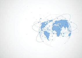 Global network connection. World map point and line composition concept of global business. Vector Illustration