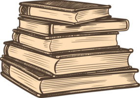 AI generated Book stack clipart design illustration png