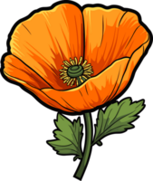AI generated Poppy flower clipart design illustration png