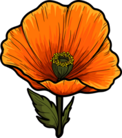 AI generated Poppy flower clipart design illustration png