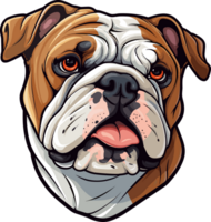 ai generado buldog cara clipart diseño ilustración png