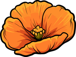 AI generated Poppy flower clipart design illustration png