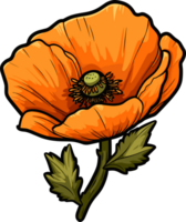 AI generated Poppy flower clipart design illustration png