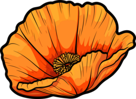 AI generated Poppy flower clipart design illustration png