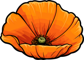 AI generated Poppy flower clipart design illustration png