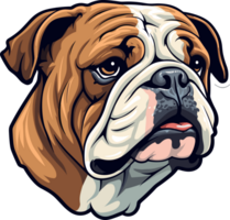 AI generated Bulldog face clipart design illustration png