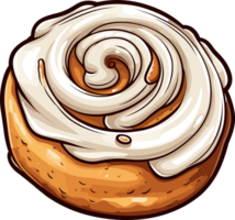 AI generated Cinnamon roll bun clipart design illustration png