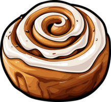 AI generated Cinnamon roll bun clipart design illustration png