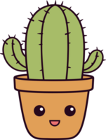 ai generado linda cactus clipart diseño ilustración png