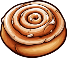 AI generated Cinnamon roll bun clipart design illustration png