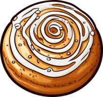 AI generated Cinnamon roll bun clipart design illustration png