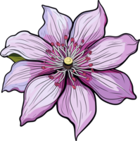 ai genererad clematis blomma ClipArt design illustration png