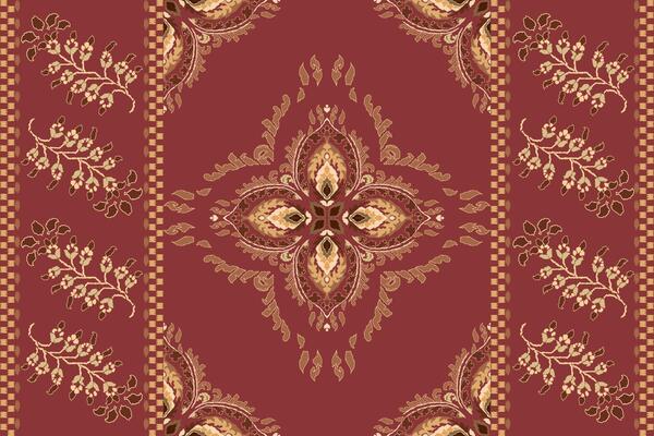 Ikat tribal Indian seamless pattern. Ethnic Aztec fabric carpet mandala ornament native boho chevron textile.Geometric African American oriental traditional vector illustrations. Embroidery style.