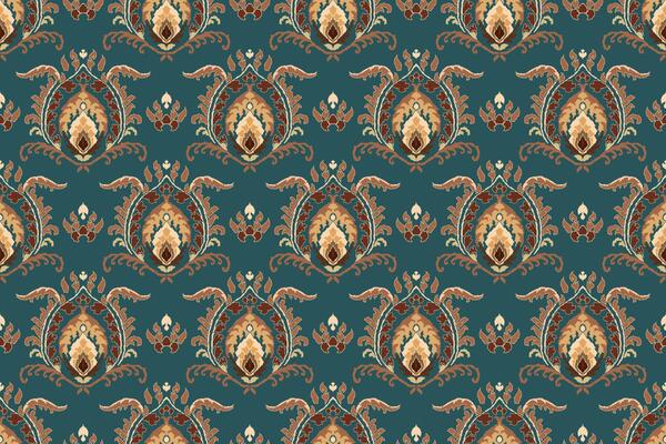 Ikat tribal Indian seamless pattern. Ethnic Aztec fabric carpet mandala ornament native boho chevron textile.Geometric African American oriental traditional vector illustrations. Embroidery style.