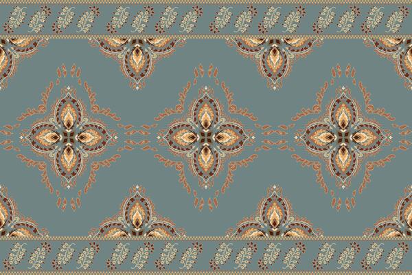 Ikat tribal Indian seamless pattern. Ethnic Aztec fabric carpet mandala ornament native boho chevron textile.Geometric African American oriental traditional vector illustrations. Embroidery style.