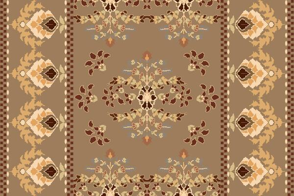 Ikat tribal Indian seamless pattern. Ethnic Aztec fabric carpet mandala ornament native boho chevron textile.Geometric African American oriental traditional vector illustrations. Embroidery style.