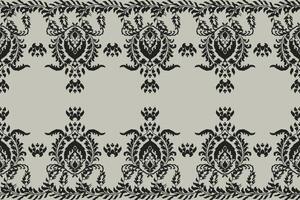 ikat tribal indio sin costura modelo. étnico azteca tela alfombra mandala ornamento nativo boho cheurón textil.geometrico africano americano oriental tradicional vector ilustraciones. bordado estilo.