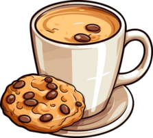 AI generated Coffee and cookie clipart design illustration png