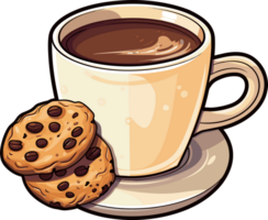 AI generated Coffee and cookie clipart design illustration png