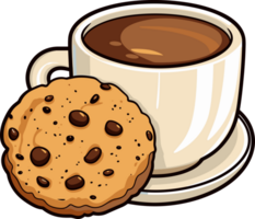 AI generated Coffee and cookie clipart design illustration png