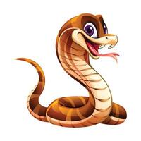 Cobra snake cartoon vector illustration isolated on white background