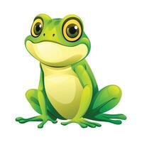 Cartoon frog vector illustration isolated on white background