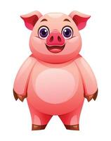 Pig cartoon character illustration isolated on white background vector