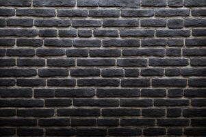 AI generated Close-up of brick wall with dark gray bricks arranged in a pattern. photo