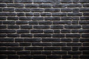 AI generated Close-up of brick wall with dark gray bricks arranged in a pattern. photo