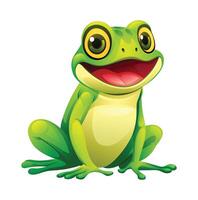 Cute frog cartoon vector illustration isolated on white background