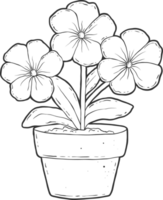 AI generated Flower in pot clipart design illustration png