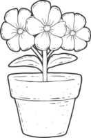 AI generated Flower in pot clipart design illustration png