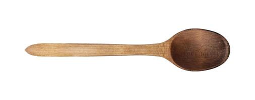 Old wooden spoon isolated on white background photo