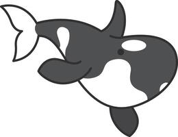 Killer whale icon in flat color style. Mammal sea animal vector