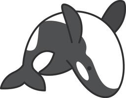 Killer whale icon in flat color style. Mammal killer whale vector